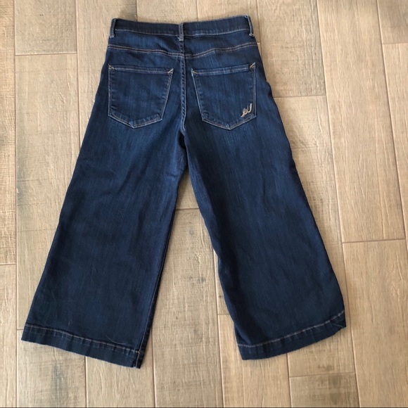 Express Dark Wash High Rise Wide Leg Crop - Picture 5 of 8